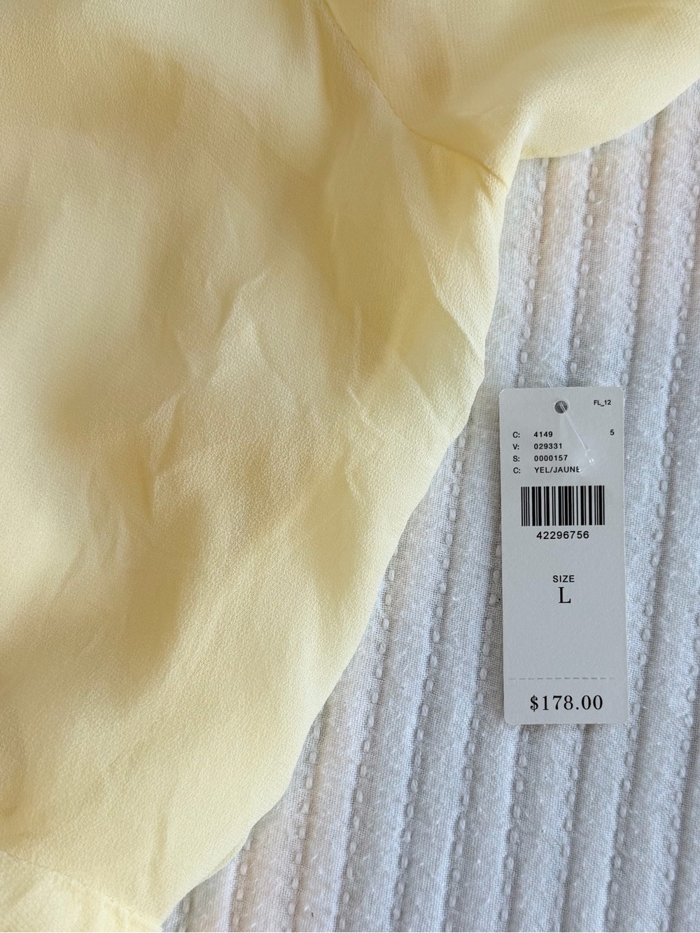 Anthropologie LACAUSA Butter Yellow Sheer Bell Sleeve Babydoll Mini Dress NWT - Picture 8 of 10